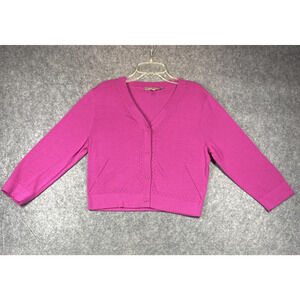 Tommy Bahama Sweater Womens Small Pink Button Cardigan 100% Cotton Pullover Top